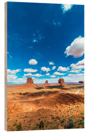 Holzbild Blauer Himmel über Monument Valley III