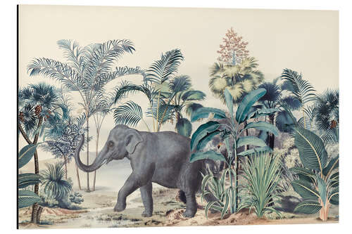 Tableau en aluminium Paradise Island Elephant