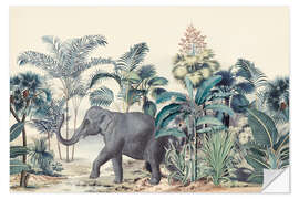 Selvklebende plakat Paradise Island Elephant