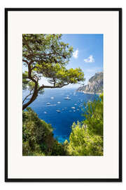 Gerahmter Kunstdruck Aussichtspunkt Belvedere di Tragara auf Capri