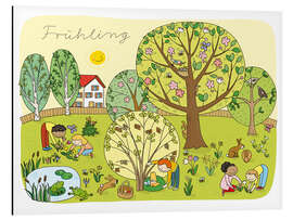 Magnettafel Wimmelbild Frühling