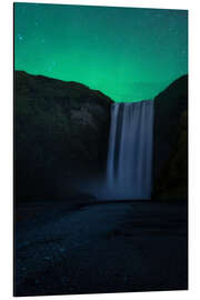 Magnettafel Nordlichter über dem Skogafoss in Island