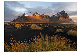 Foam board print Beautiful sunrise at Vestrahorn in Iceland