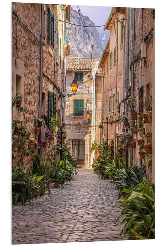 Foam board print Alley in the old town of Valldemossa, Mallorca