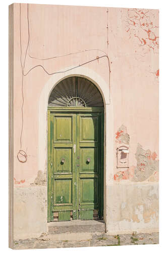 Quadro de madeira Italian green door