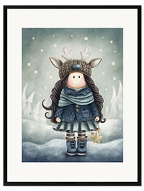 Innrammet kunsttrykk Cute winter girl