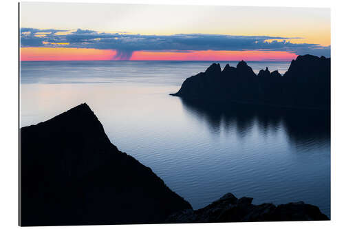 Tableau en plexi-alu Silhouettes of mountains, Senja island