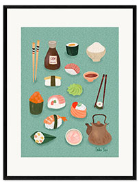 Gerahmter Kunstdruck Sushi-Auswahl