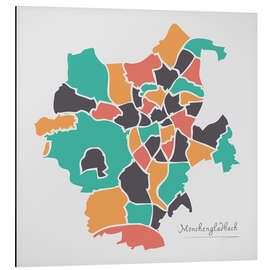 Aluminium print Mönchengladbach, abstract city map