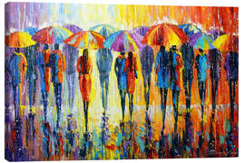 Stampa su tela  Lovers do not notice rain, but colorful umbrellas - Olha Darchuk