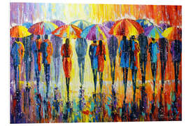 Foam board print Lovers do Not Notice Rain, but Colourful Umbrellas