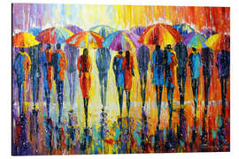 Magnettafel Liebhaber Bemerken Keinen Regen, Sondern Bunte Regenschirme