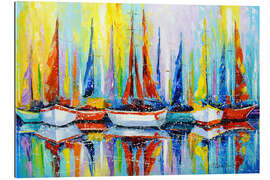 Quadro em plexi-alumínio Sailboats at the pier