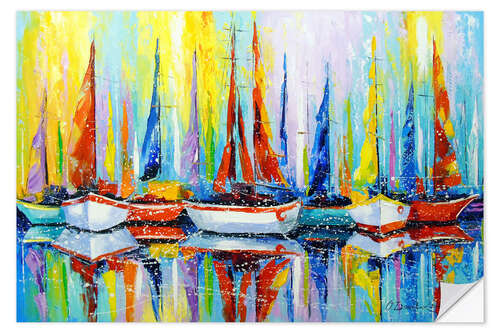 Adesivo murale Sailboats at the pier