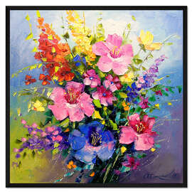 Gerahmter Kunstdruck Sommerblumenstrauß