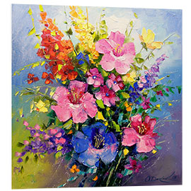 Foam board print Summer bouquet of flowers