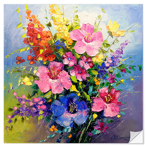 Naklejka na ścianę Summer bouquet of flowers