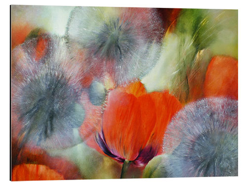 Alubild Mohn und Pusteblumen II