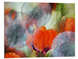 Quadro em plexi-alumínio Poppies and dandelions II