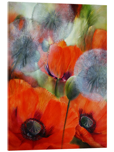 Akrylbilde Poppies and dandelions I