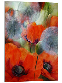 Alubild Mohn und Pusteblumen I