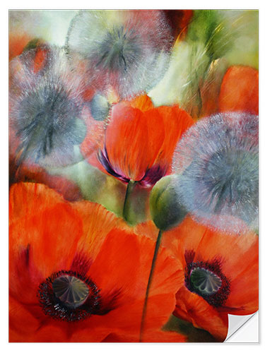 Wall sticker Poppies and dandelions I