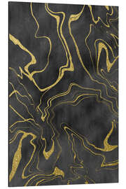 Aluminium print Delicate streams of gold