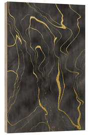 Tableau en bois Gentle golden currents