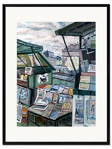 Impression artistique encadrée Shops on Seine