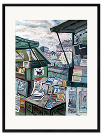 Impression artistique encadrée Shops on Seine
