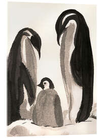 Tableau en verre acrylique Penguin family