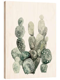 Tableau en bois Botanical Illustration Cacti