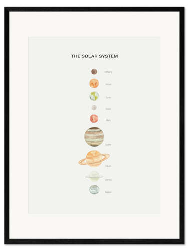Ingelijste kunstdruk Solar System
