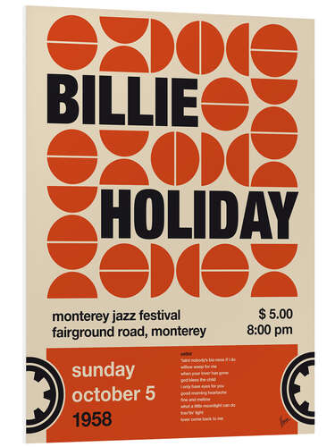 Foam board print Billie Holiday Concert