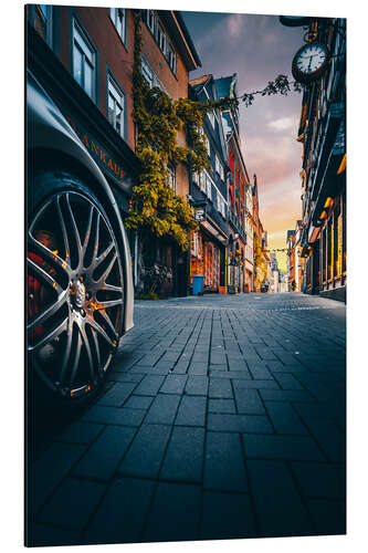 Tableau en aluminium Wetzlar, pedestrian zone in the sunset