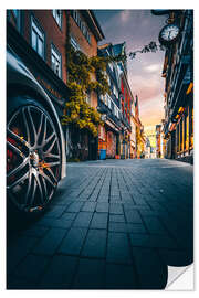 Selvklæbende plakat Wetzlar, pedestrian zone in the sunset