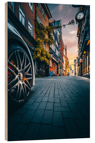 Hout print Wetzlar, pedestrian zone in the sunset