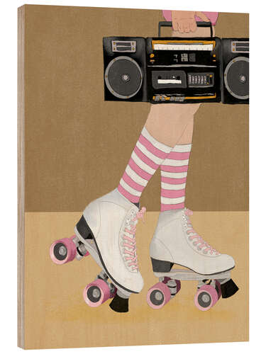 Wood print Bubblegum Beats And Rollerskates