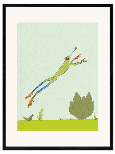 Framed art print Leap frog and fly