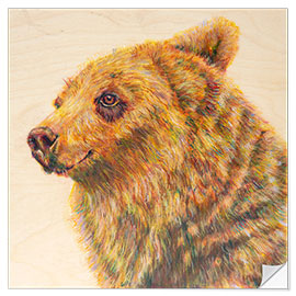 Sticker mural Berkley the Bodacious Grizzly Bear