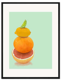 Gerahmter Kunstdruck Zitrus-Stapel