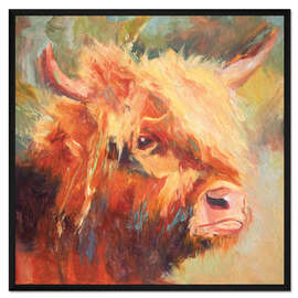 Gerahmter Kunstdruck Hochlandrind