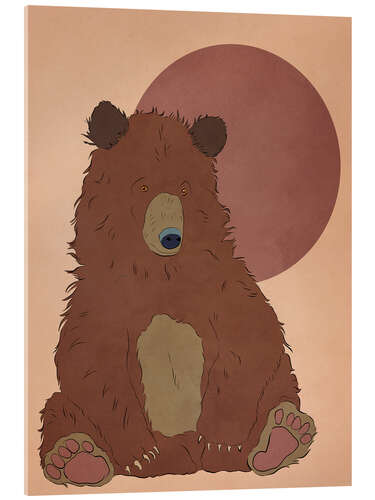 Acrylic print Brown bear with sun