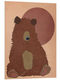 Foam board print Brown bear with sun