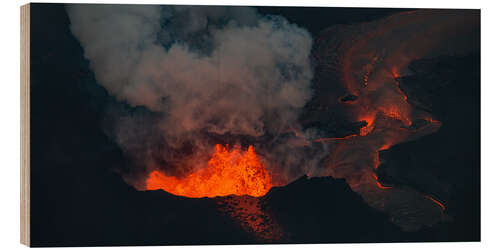 Trätavla Hawaii volcanic eruption