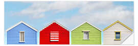 Selvklebende plakat English beach huts