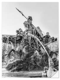 Selvklebende plakat Neptune Fountain Berlin