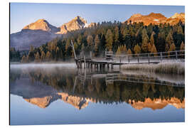 Cuadro de aluminio Autumn at Lake Staz in the Engadine