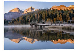 Foam board print Autumn at Lake Staz in the Engadine