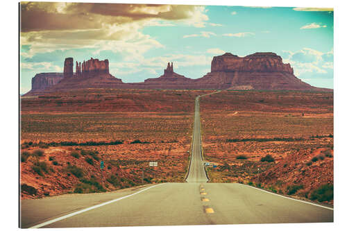 Quadro em plexi-alumínio Road to Monument Valley